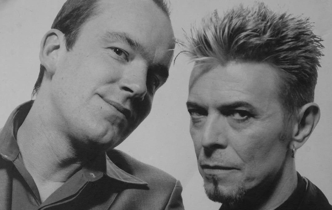 Jack Docherty standing next to David Bowie